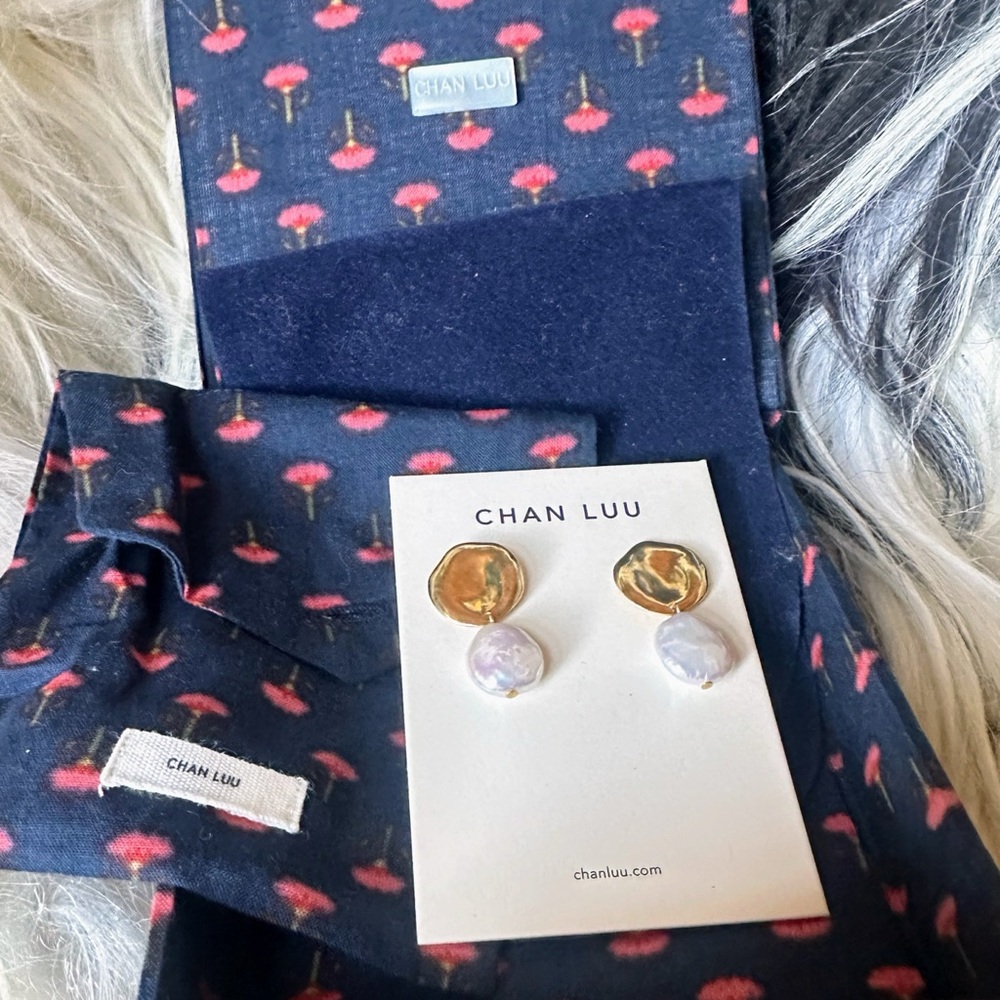Chan Luu White Keshi Pearl Earrings